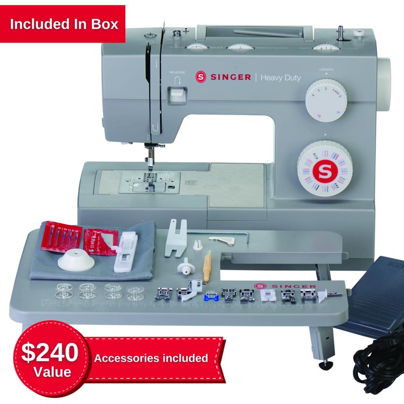 Heavy Duty Sewing Machine with Extension Table & 110 Stitch Options