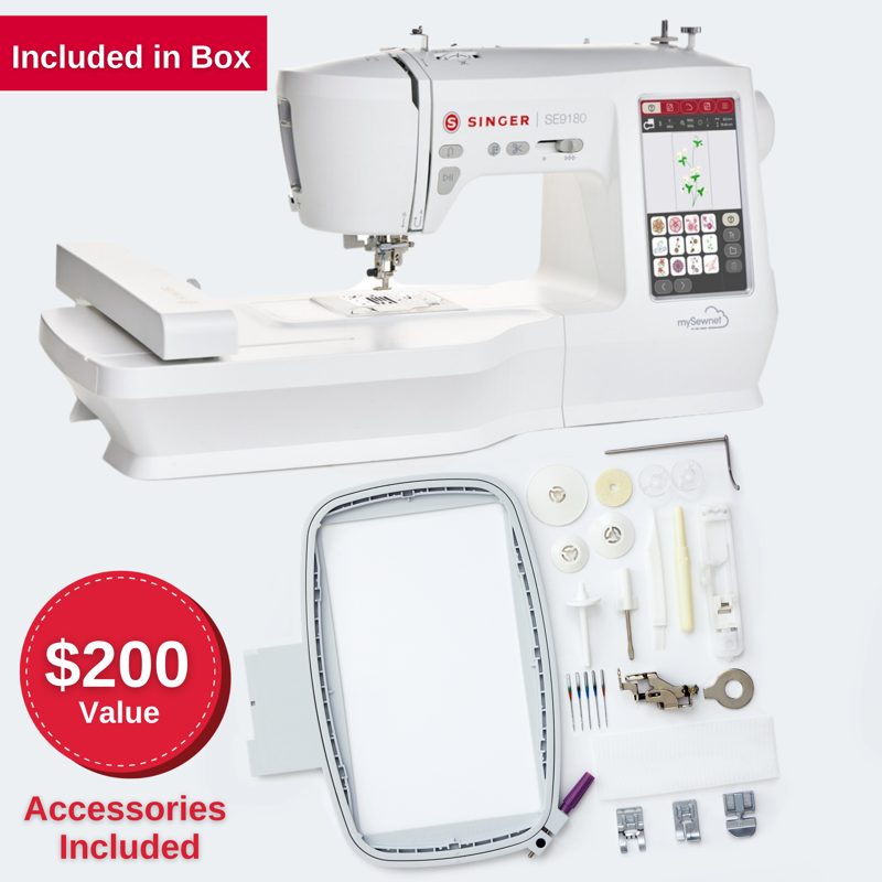 Embroidery & Sewing Machine with 250 Stitches, 150 Designs, 7-Inch Touch Screen