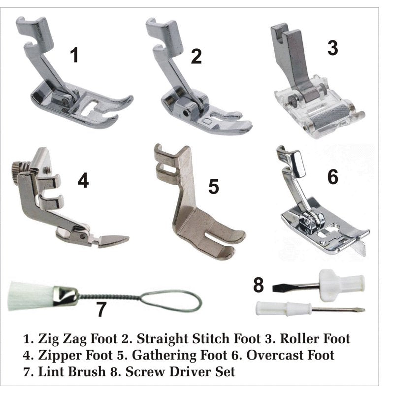 SINGER Sewing Machine Presser Foot Set for Various Models - Slant Needle