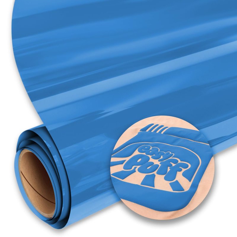 Puffy Heat Transfer Vinyl Neon Blue 12x12 Inch for Crafts & Apparel