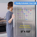 Magnetic Acrylic Calendar for Fridge Set with 5 Markers - Clear Dry Erase Planning Boards