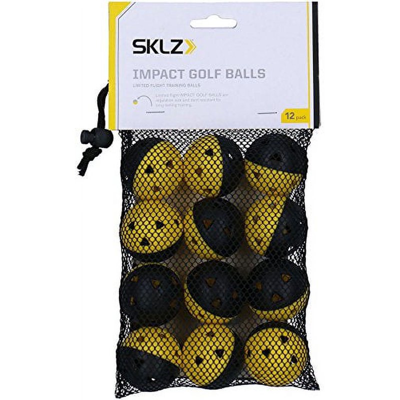 Impact Golf Balls - Yellow & Black Regulation Size 12 Pack for Practice