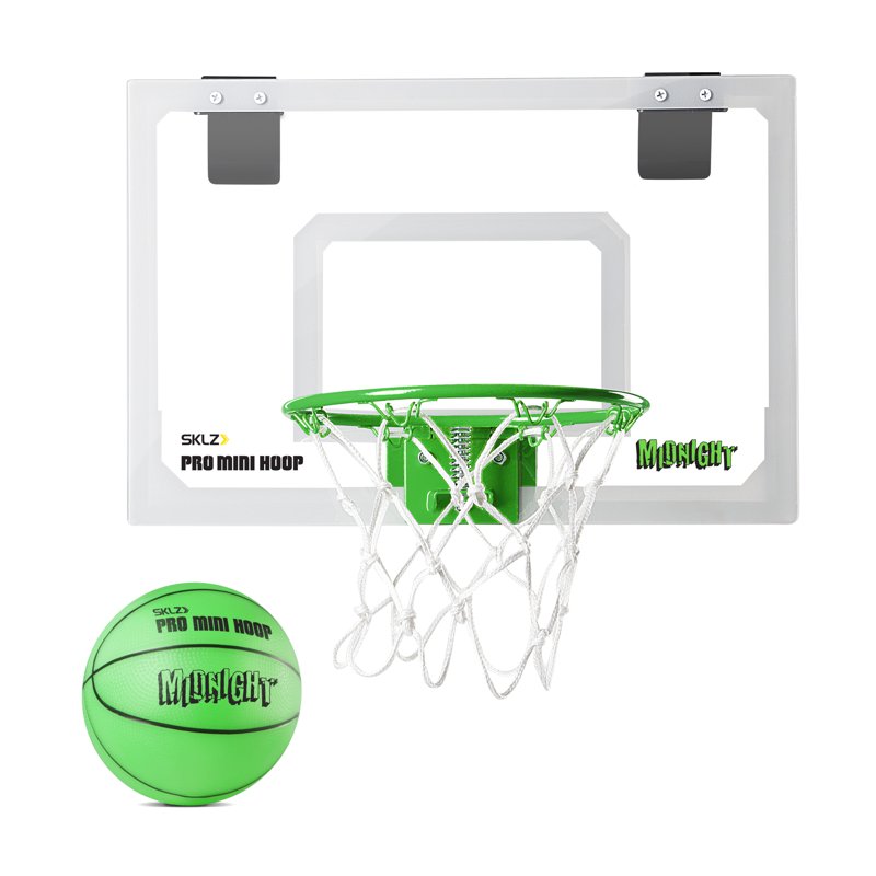 Glow-in-The-Dark Mini Basketball Hoop for Door 18x12 Inches - SKLZ Pro
