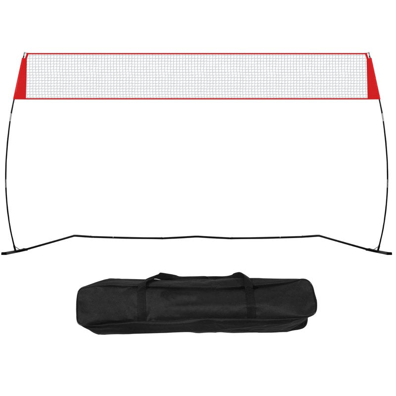 14 Ft Freestanding Volleyball Net Set with Adjustable Height & Carry Bag - Indoor Outdoor Sports Equipment