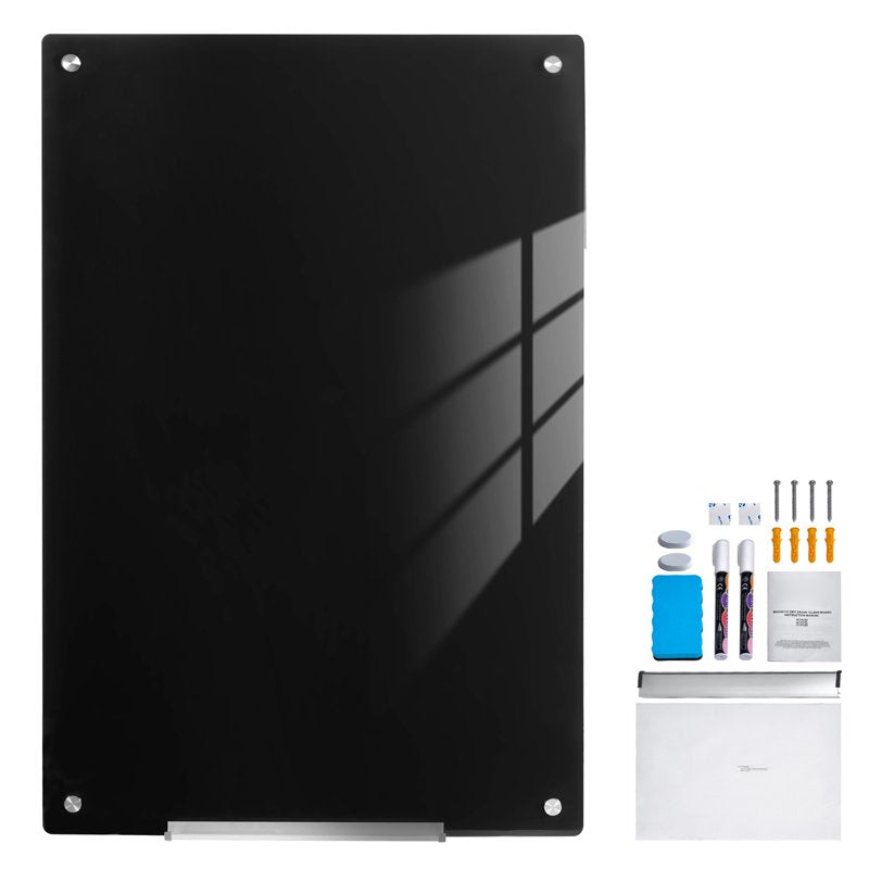 Magnetic Glass Dry Erase Whiteboard 36x24 Wall-Mounted Frameless Office & Home
