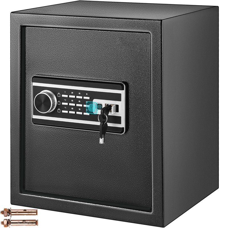 48 L Security Safe with Key, Fingerprint & Password Lock - Black