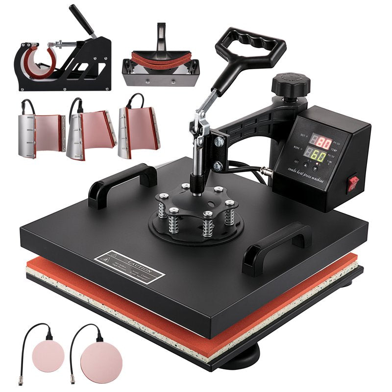 15x15 Inch 8-in-1 Digital Heat Press Machine for T-Shirts Hats Mugs