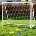 White-Foldable 8x6 PVC Soccer Goal - SLSY 8×6 Family Backyard Training