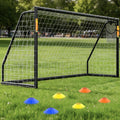 SLSY 12x6ft Black Foldable PVC Soccer Goal for Backyard Training