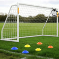 White-Foldable 12x6 Soccer Goal – SLSY PVC Backyard Training Goal for Teens & Adults
