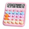 12 Digit Desktop Calculator with Large LCD Display and Big Buttons - Pink