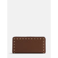 Slim Studded Wallet for Women with Card Slots and Snap Closure