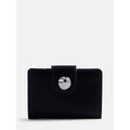 Women's Faux Leather Tab Indexer Wallet with Card Slots - Black & Burnt Olive
