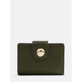Women's Faux Leather Tab Indexer Wallet with Card Slots - Burnt Olive & Black
