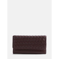 Women's Woven Faux Leather Clutch Wallet with Card Slots - Chic Organizer