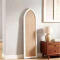 White Linen Bulletin Board with Wooden Frame - Vertical Wall Organizer