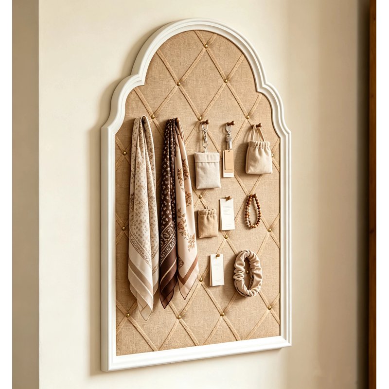Farmhouse White Wood Frame Bulletin Board - 36x24 Wall Memo Board for Office & Home Decor