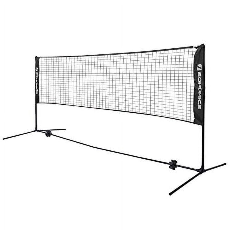SONGMICS 16.5 ft Badminton Net - Height Adjustable, Foldable with Poles (Variation: 16.5 ft, Black)