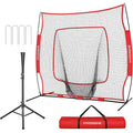 Baseball Softball Practice Net Set with Batting Tee and Carry Bag for Hitting Pitching