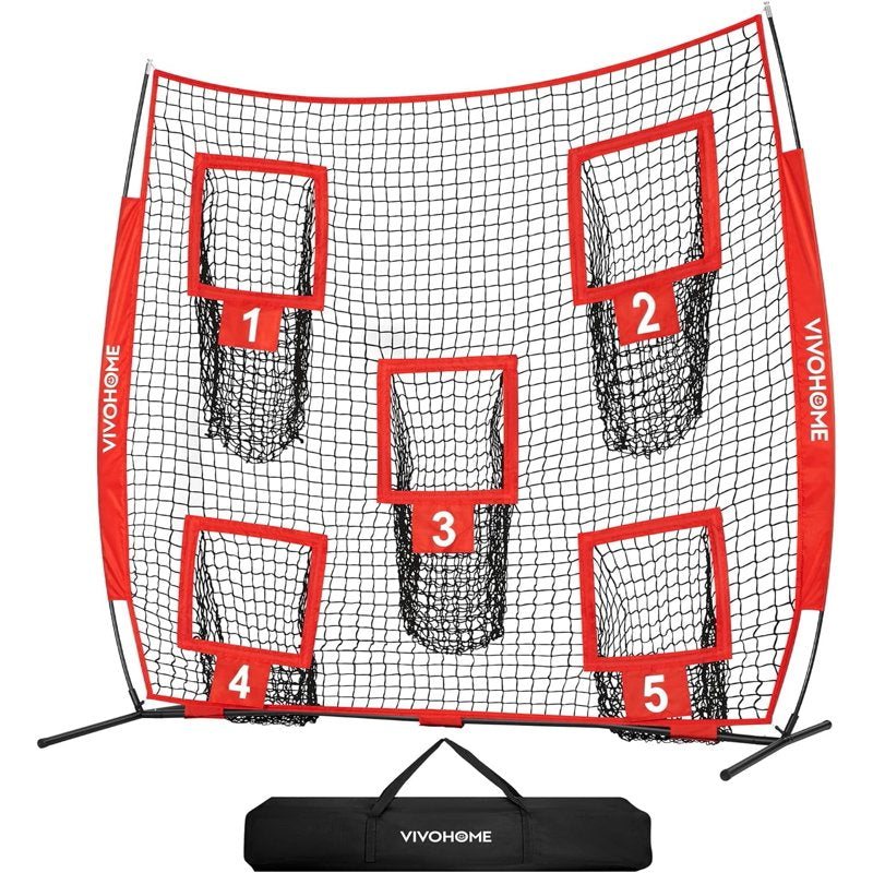 7x7 ft Football Practice Net with Targets - Throwing Accuracy Training Equipment
