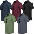 Speedrun 5-Pack Men’s Polo Shirts Short Sleeve Moisture-Wicking Casual Collared Shirts – Size L, Dark Blue / Wine Red / Black / Green / Dark Gray