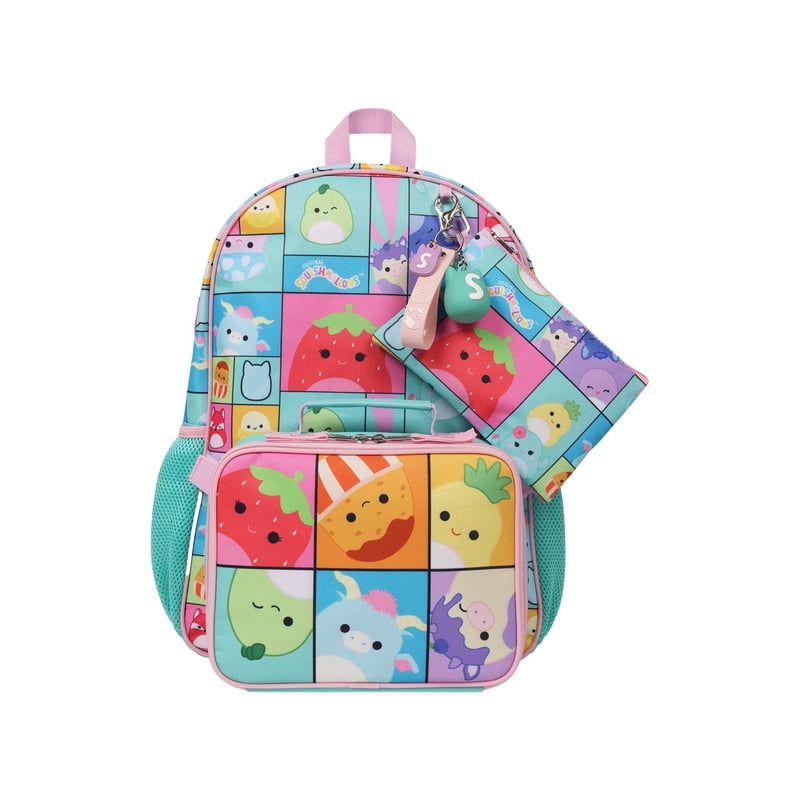 Kids Backpack Set with Detachable Lunch Bag - Squishmallow Plush Design