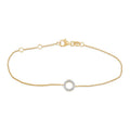 Lab-Grown Diamond Halo Circle Bracelet in Yellow Gold-Plated Silver