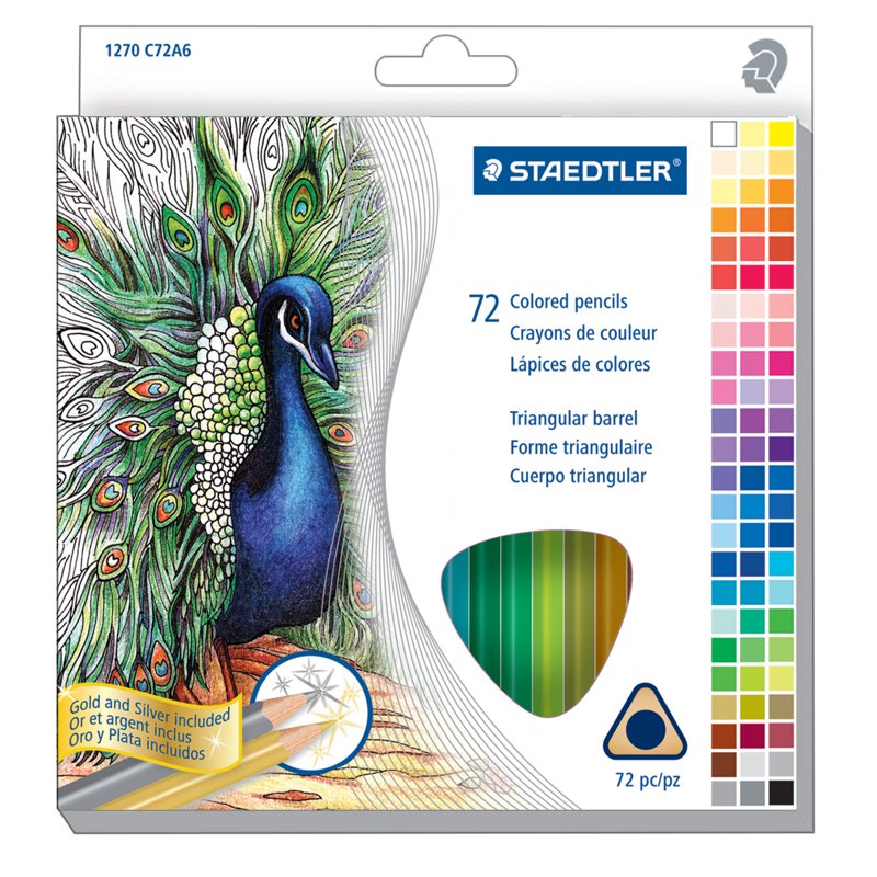 Triangular Barrel Colored Pencils Set - 72 Vibrant Art Supplies for Drawing & Shading