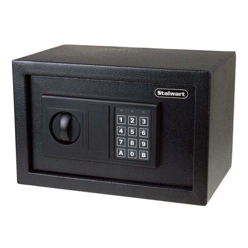 Fire Resistant Steel Digital Safe Box with Keypad and Alarm - Black
