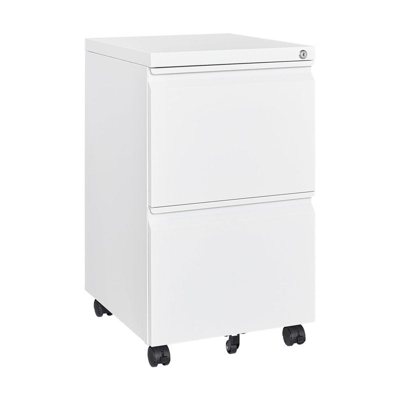 Lockable Mobile File Cabinet with 2 Drawers - Metal Under-Desk Storage for Home Office