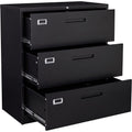 Lockable Metal Lateral File Cabinet with 3 Drawers for Office & Home