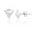 Sterling Silver Pyramid Stud Earrings Small Post Jewelry