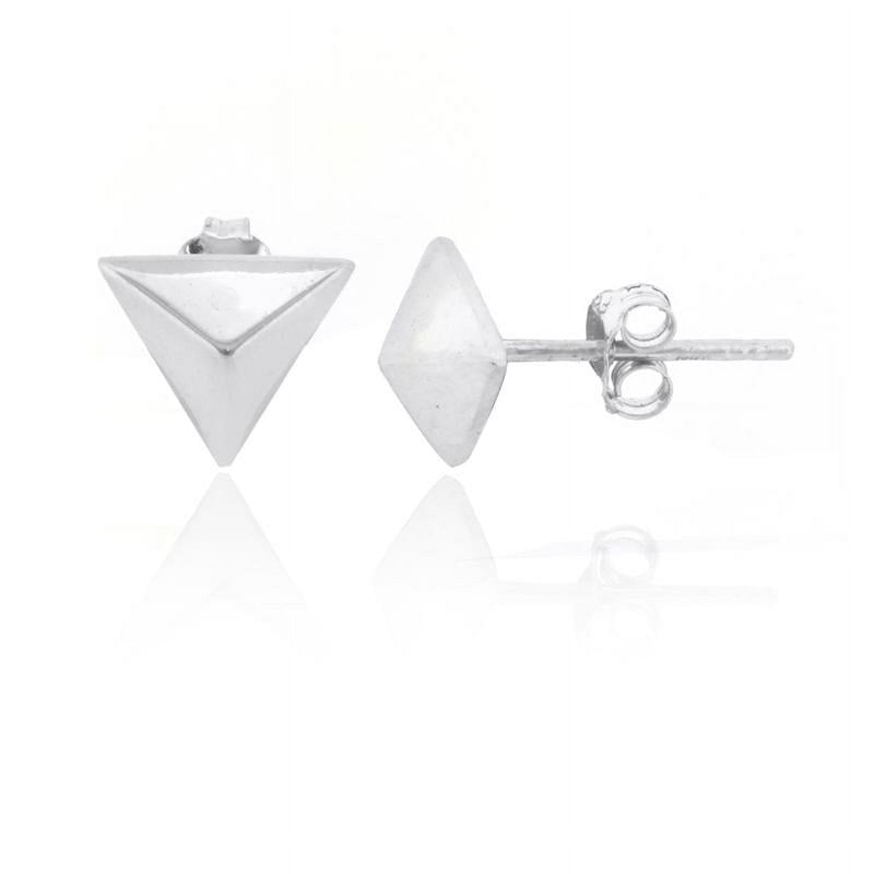 Sterling Silver Pyramid Stud Earrings Small Post Jewelry