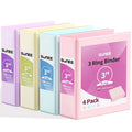 3 Inch Large Clear View Binder Set - 4 Pastel Office & School Organizers