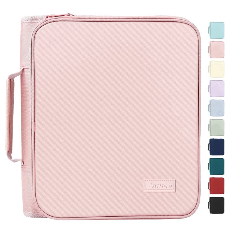 3 Inch Zippered Binder Bag with Handle, 500-Sheet Capacity, Multi-Pocket Organizer