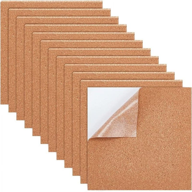 Self-Adhesive Cork Sheets for Wall Decoration DIY Crafts Pack of 30