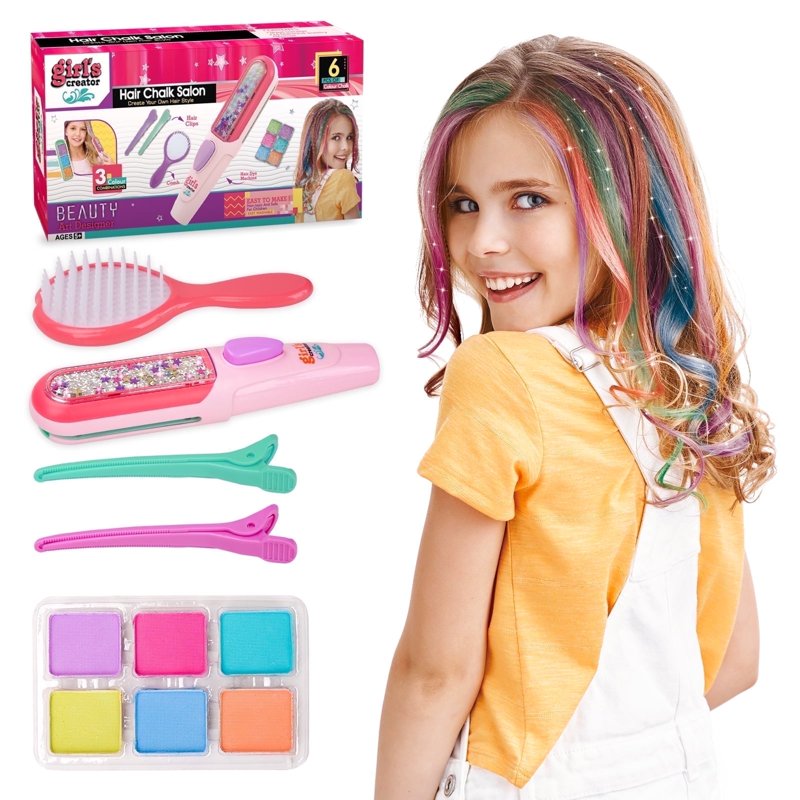Kids Hair Chalk Set for Girls and Boys - Temporary Color & Party Gifts
