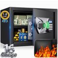 Biometric Safe Box with Fingerprint & Code Lock - Heavy Duty Steel Security Safe, Fireproof Document Storage, 1.0 CuFt