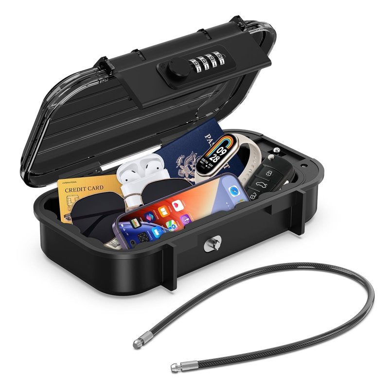 Portable Combination Safe Box for Money Jewelry Travel Security Waterproof