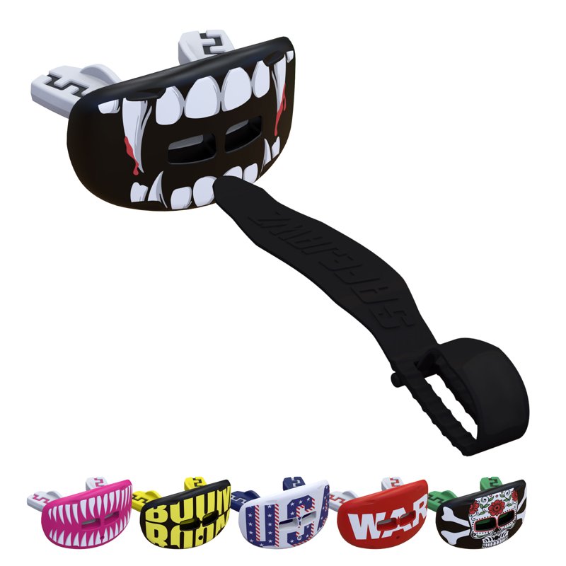 Football Lip Guard with Detachable Strap - Impact-Deflecting Mouth Protector for Adults & Juniors