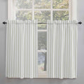 Sage Green Striped Window Curtain Set - Farmhouse Style, 2 Panels, Multiple Sizes