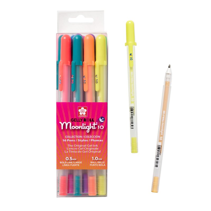 Sakura Gelly Roll Moonlight Gel Pens 16 Pack - Bold Point, Assorted Bright Ink for Journaling & Art
