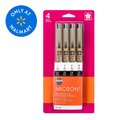 Fineliner Drawing Pen Set with Archival Black Ink - Micro Tip Sizes 03, 05, 08, 10