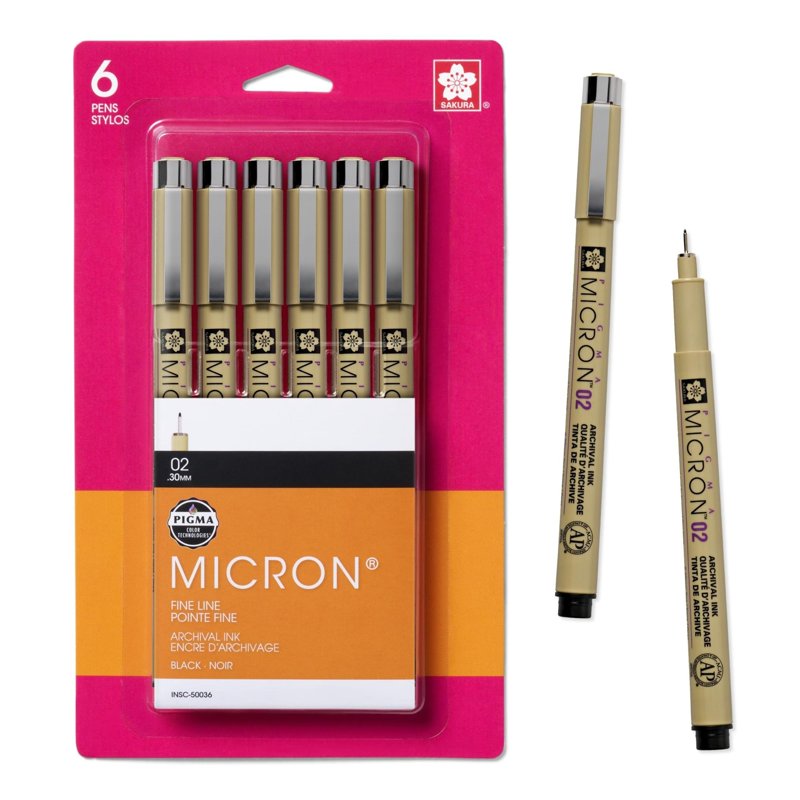 Archival Black Ink Fineliner Pens Set - Fine Point Drawing & Writing Tools