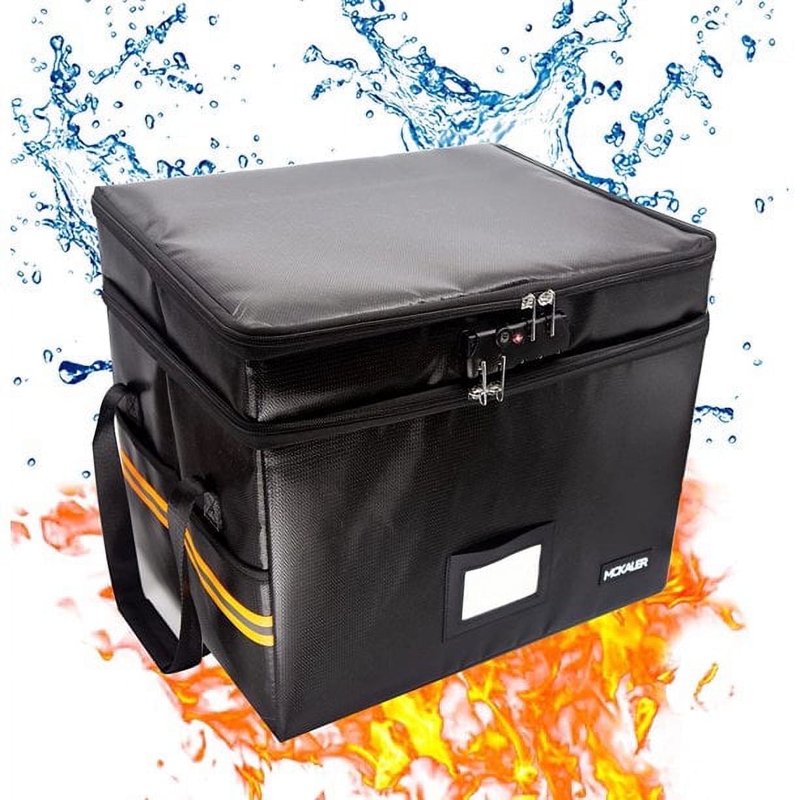 Fireproof Waterproof Legal Size Document Folder Organizer - Black
