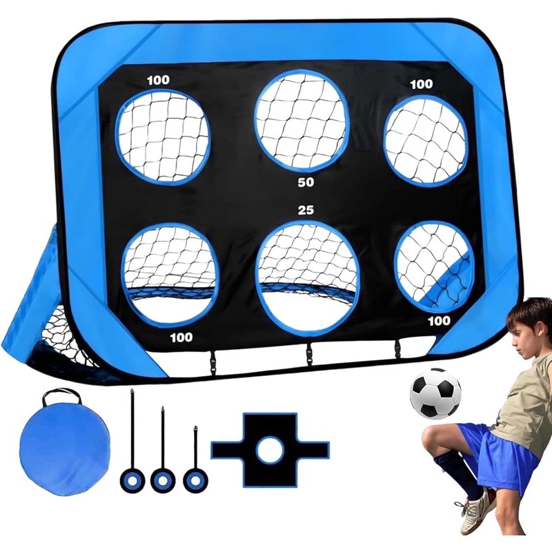 Portable 4x2.6 ft Foldable Kids Soccer Goal, Sturdy Backyard Beach Park Set