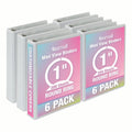 Mini View 3 Ring Binders - White, 6 Pack, Compact & Durable Organization