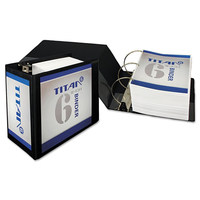 Heavy-Duty Locking D-Rings Binder - 6 Inch Capacity, Black