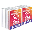 3 Ring Binder Organizer 0.5 Inch White Bulk Set with Clear View Cover