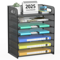 7-Tier Desk Organizer with Handles for Letter & A4 Paper Storage